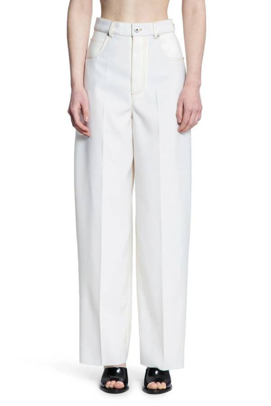 Bottega Veneta Travel Wide Leg Trouser in Dove IT 40 US 4